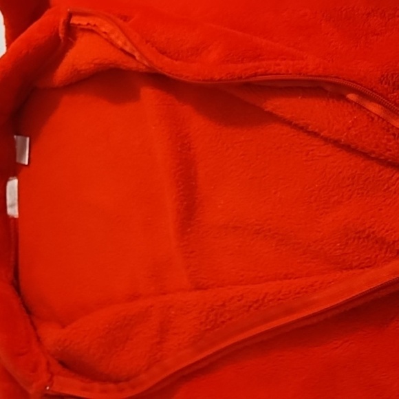Secret Treasures Zip Front Soft Plush Fleece Cozy Red Robe Pockets - Picture 10 of 12